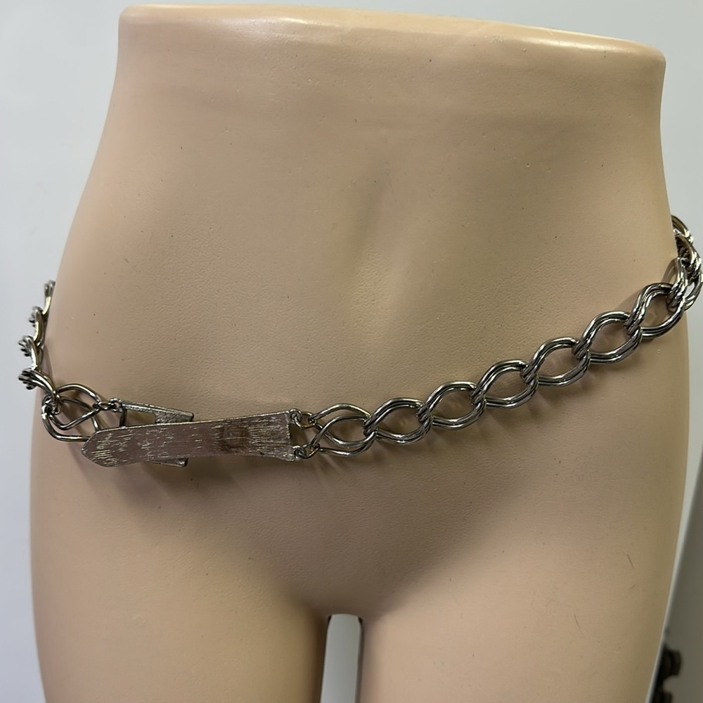 Vintage Silver Chain Link Waist Belt Womens Small